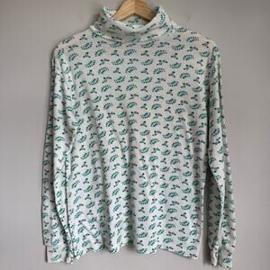 Vintage Women's Sweater Size Medium Headliners Turtleneck Floral Holiday